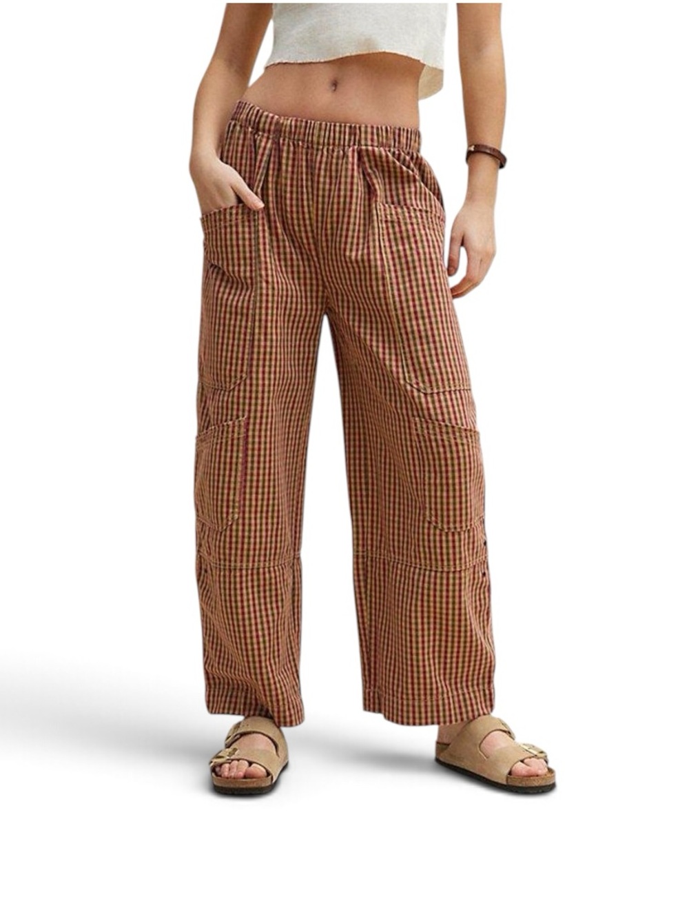 BDG Charlie Gingham Wide-Leg Pants Sz XL